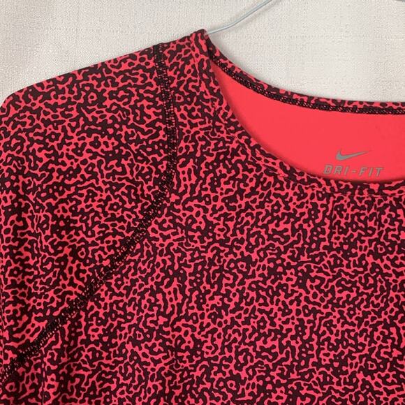 Nike Womens large printed base layer 3/4 length sleeves pink purple warm gear we - Picture 5 of 12